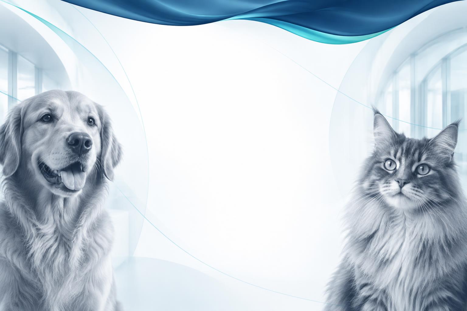 Cão e gato em composição veterinária